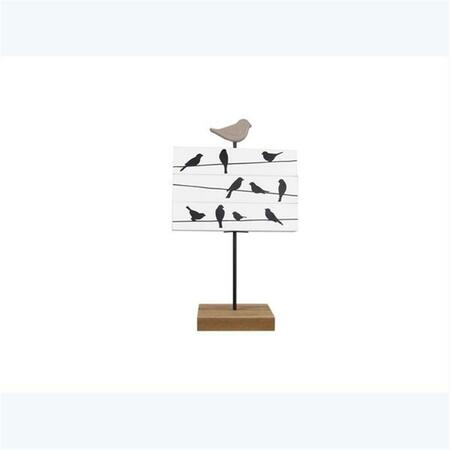 YOUNGS Wood Tabletop Spinner Sign with Bird Accent 21144